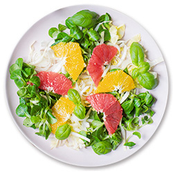 Feldsalat mit Chicorée und Grapefruit