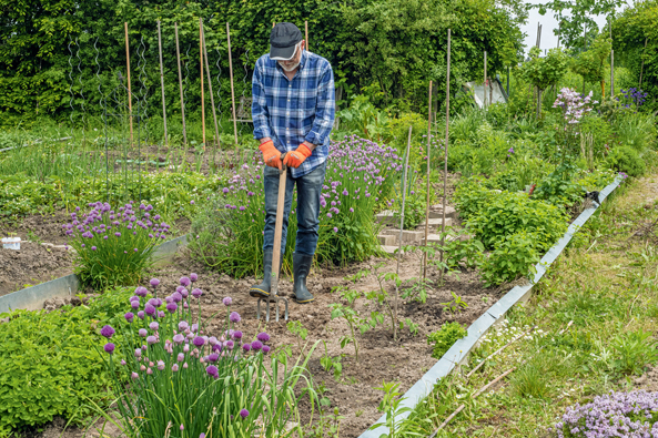 Gartenboden auflockern