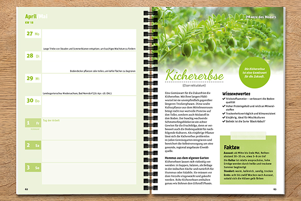 Doppelseite aus Gartenkalender 2026 Doppelseite aus Gartenkalender 2026
