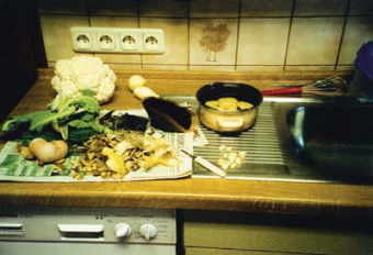 Kartoffelschalen und sonstige Gemüsereste