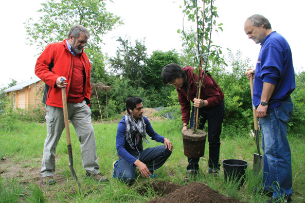 Gemeinsame Arbeit im „Kulturgarten“