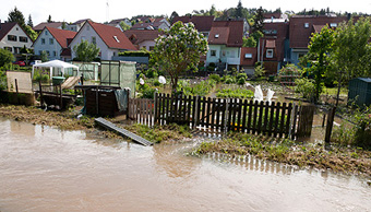überfluteter Garten