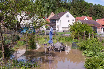 überfluteter Garten