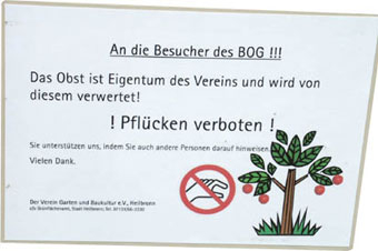 Pflücken verboten