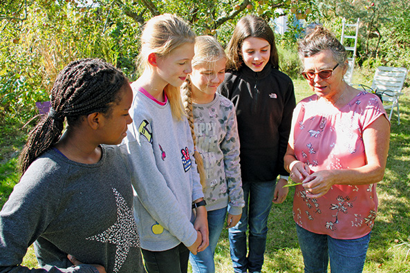 Kindern im Kleingarten